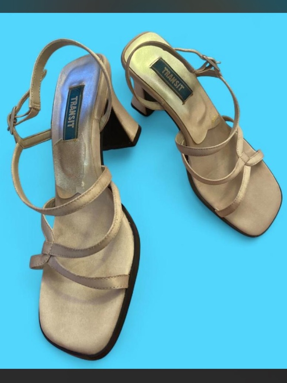 VINTAGE 90s Strappy Block Heel Sandals
